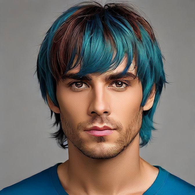 Colored Shaggy Hairstyle